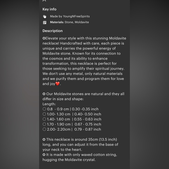 Moldavite necklace - Picture 3 of 4